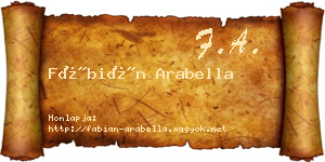 Fábián Arabella névjegykártya